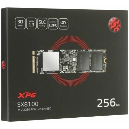 Накопитель SSD Adata 256GB XPG SX6000 Lite, M.2 2280, PCI-E 3x4, [R/W - 1800/900 MB/s] 3D-NAND TLC